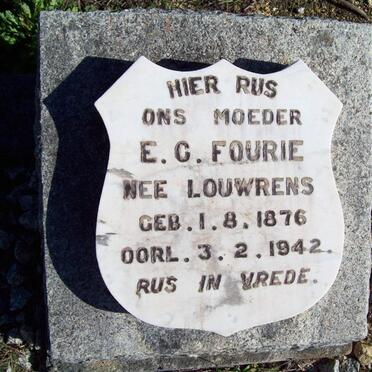 FOURIE E.C. nee LOUWRENS 1876-1942