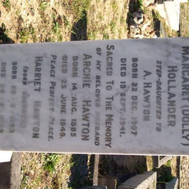 HAWTON Archie 1885-1949 :: HAWTON Harriet nee SHERRIFF 1883-1958 :: HOLLANDER Margaret 1907-1941