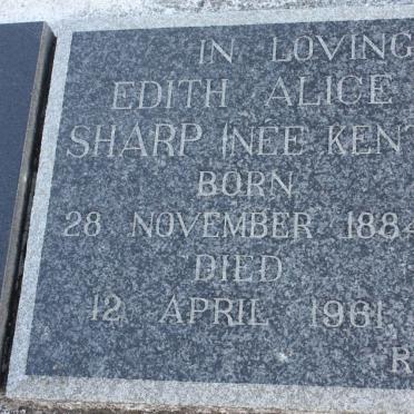 SHARP Edith Alice nee KENT 1884-1961