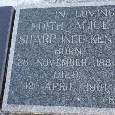SHARP Edith Alice nee KENT 1884-1961