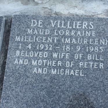 VILLIERS Maud Lorraine Millicent, de 1932-1985