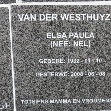 WESTHUYZEN Elsa Paula, van der nee NEL 1932-2008