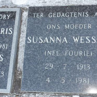 WESSELS Susanna nee FOURIE 1913-1981