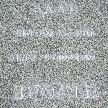 JOOSTE Chris 1895-1952 &amp; Saai 1910-1980
