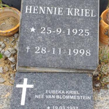 KRIEL Hennie 1925-1998 &amp; Eureka VAN BLOMMESTEIN 1927-2014