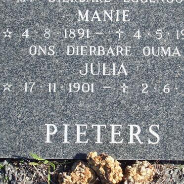 PIETERS Manie 1891-1980 &amp; Julia 1901-1981