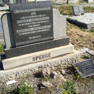 SPENCE Robert MacDonald 1896-1950 :: SPENCE Johnson MacDonald 1931-1959 :: SPENCE Johanna Barbara 1904-1972