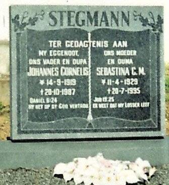 STEGMANN Johannes Cornelis 1919-1987 &amp; Sebastina Catharina Maria ENGELBRECHT 1929-1995
