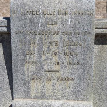 UYS H.M. 1894-1943