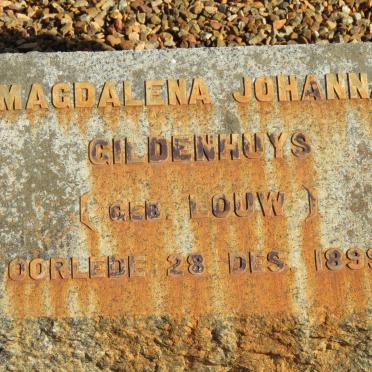 GILDENHUYS Magdalena Johanna nee LOUW -1899
