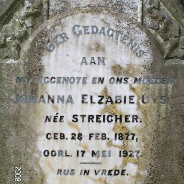 UYS Johanna Elzabie nee STREICHER 1877-1927