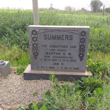 SUMMERS Jan R. 1885-1968 &amp; Martha S.M. NIEUWENHUYS 1887-1974