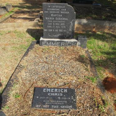 EMMERICH Martha Maria Susanna nee OOSTHUIZEN 1895-1970 :: EMMERICH Chris 1929-2006