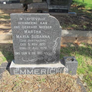 EMMERICH Martha Maria Susanna nee OOSTHUIZEN 1895-1970