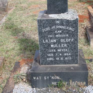 MULLER Lilian Oloff nee MEYER 1894-1973