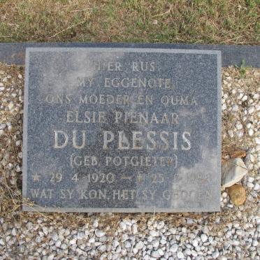 PLESSIS Elsie Pienaar, du nee POTGIETER 1920-1984