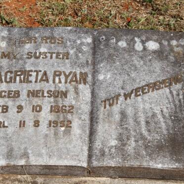 RYAN Magrieta nee NELSON 1862-1952