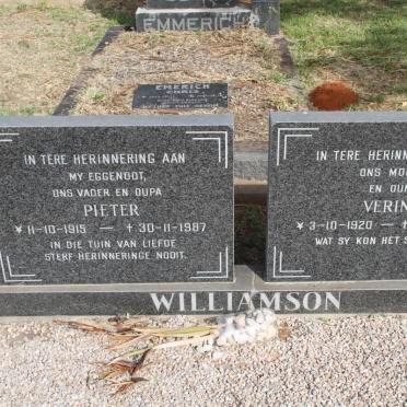 WILLIAMSON Pieter 1915-1987 &amp; Verina 1920-1998