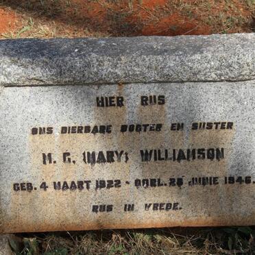 WILLIAMSON M.G. 1922-1946