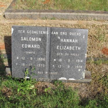 ?ENA? Salomon Edward 1886-1975 &amp; Hannah Elizabeth DU PREEZ 1914-1978