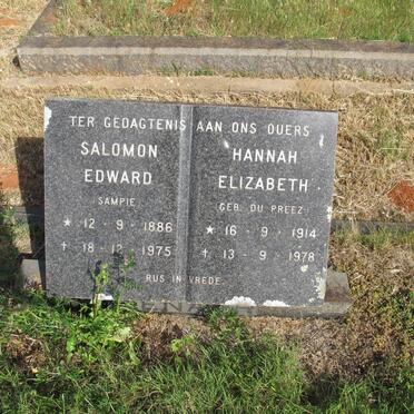?ENA? Salomon Edward 1886-1975 &amp; Hannah Elizabeth DU PREEZ 1914-1978