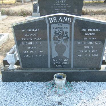 BRAND Michiel H.G. 1917-1977 &amp; Helletjie A.C. 1920-2002