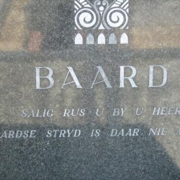 BAARD Johannes Augustinus 1892-1970 &amp; Anna Catharina TRAUT 1898-1960