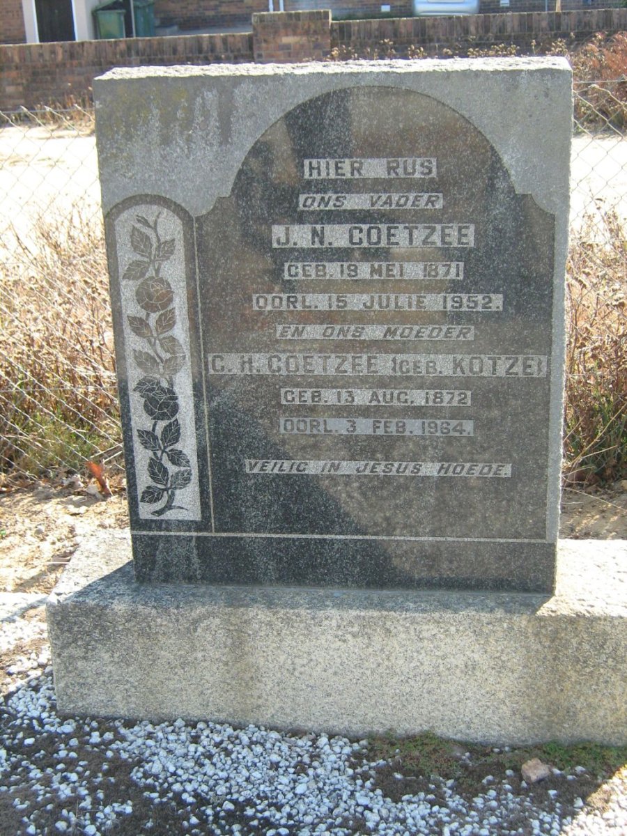 COETZEE J.N. 1871-1952 &amp; C.H. KOTZE 1872-1964