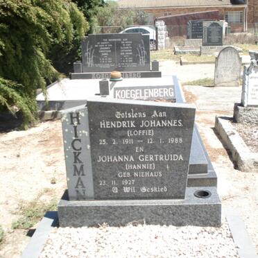HICKMAN Hendrik Johannes 1911-1988 &amp; Johanna Gertruida NIEHAUS 1927-