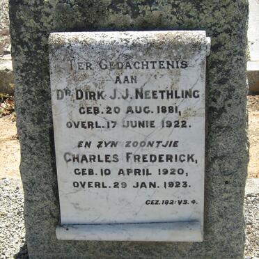 NEETHLING Dirk J.J. 1881-1922 :: NEETHLING Charles Frederick 1920-1923