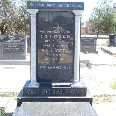 SCHALKWYK J.G.P., van 1915-1984 &amp; B.H.J. GREEFF 1921-