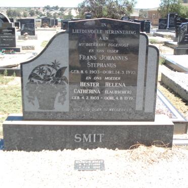 SMIT Frans Johannes Stephanus 1903-1970 &amp; Hester Helena Catherina LAUBSCHER 1903-1979 :: SMIT Kobus 1926-2000