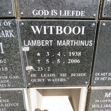 WITBOOI Lambert Marthinus 1938-2006