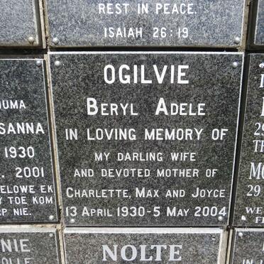 OGILVIE Beryl Adele 1930-2004