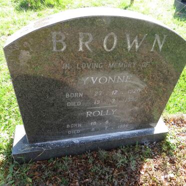 BROWN Rolly 1918-1996 &amp; Yvonne 1920-1990