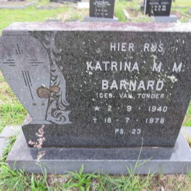 BARNARD Katrina M.M. nee VAN TONDER 1940-1978