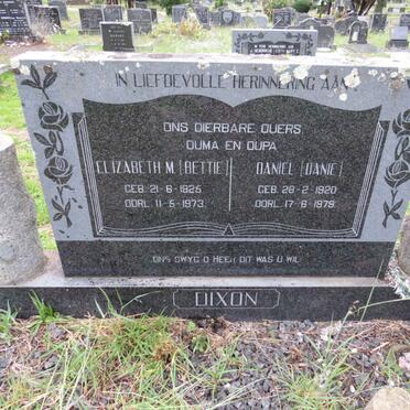 DIXON Daniel 1920-1979 & Elizabeth M. 1925-1973