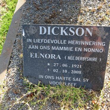 DICKSON Elnora nee DERBYSHIRE 1921-2008