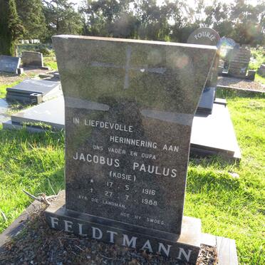 FELDTMANN Jacobus Paulus 1916-1988