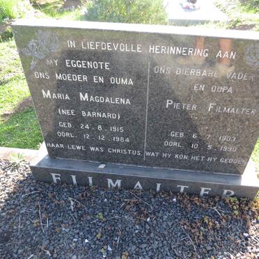 FILMALTER Pieter 1903-1990 &amp; Maria Magdalena BARNARD 1915-1984