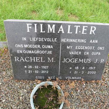 FILMALTER Jogemus J.P. 1917-2000 & Rachel M. 1927-2012
