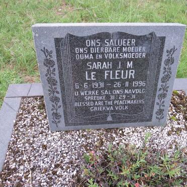 FLEUR Sarah J.M., le 1931-1996 