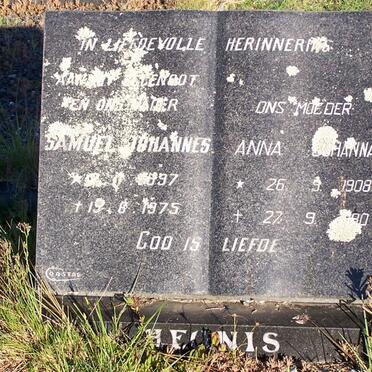 HEUNIS Samuel Johannes 1897-1975 &amp; Anna Johanna 1908-1980