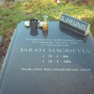 HEUNIS Sarah Magrietta 1918-2003