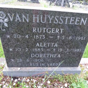 HUYSSTEEN Rutgert, van 1875-1961 & Aletta 1885-1981 :: VAN HUYSSTEEN Dorethea 1906-