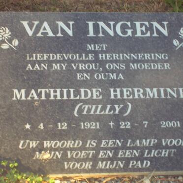 INGEN Matihilda Hermine, van 1921-2001