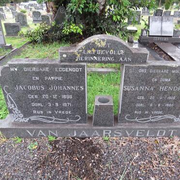 JAARSVELDT Jacobus Johannes, van 1898-1971 & Susanna Hendrika 1906-1980