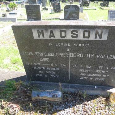 MAGSON William John Christopher 1909-1974 &amp; Dorothy Valdborg 1912-1988