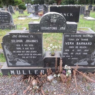 MULLER Solomon Johannes 1899-1972 & Vera Barnard DE REUK 1906-1996