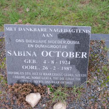 OCTOBER Sabina 1924-1987